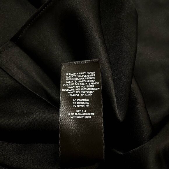 TEN Aritzia Black Slip Dress Size XS Cowl Neck Satin Mini Adjustable Straps Date - Picture 13 of 14